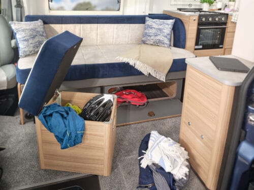 Endeavour B63 seating and storage